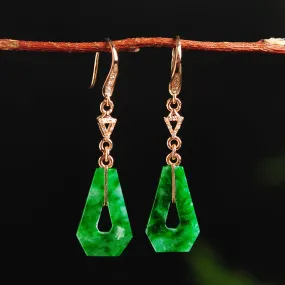 Natural Jade Earrings Jadeite Gold Earrings EG11