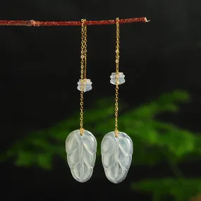 Natural Jade Earrings Jadeite Gold Earrings EG65