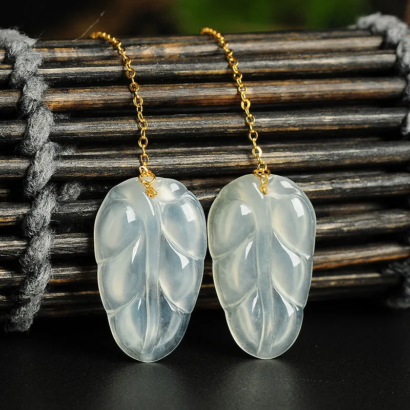 Natural Jade Earrings Jadeite Gold Earrings EG65