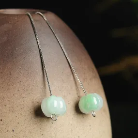 Natural Jade Earrings Jadeite Silver Earrings EG69