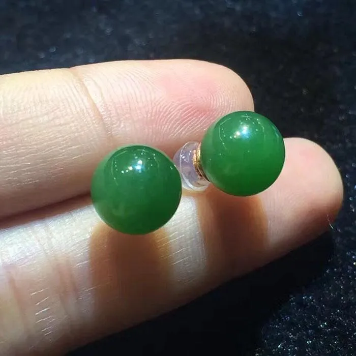 Natural Jade Earrings Nephrite Earrings NEG100