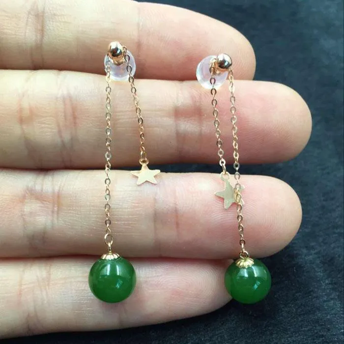 Natural Jade Earrings Nephrite Earrings NEG102