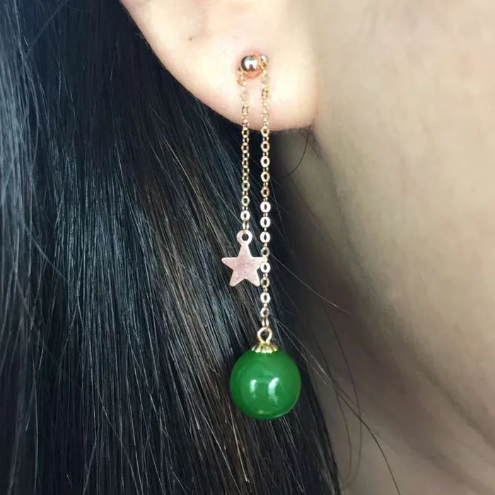 Natural Jade Earrings Nephrite Earrings NEG102