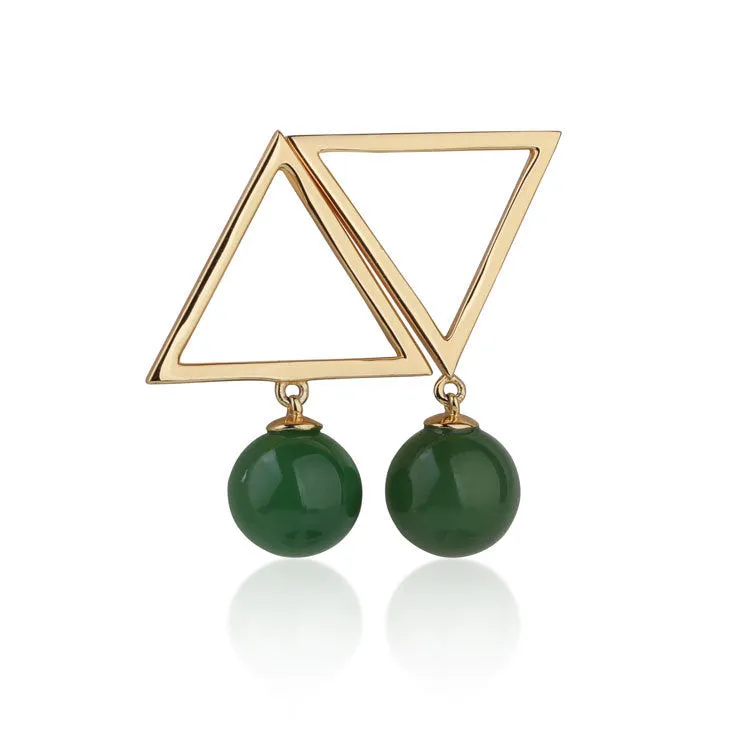 Natural Jade Earrings Nephrite Silver Earrings ZEG516