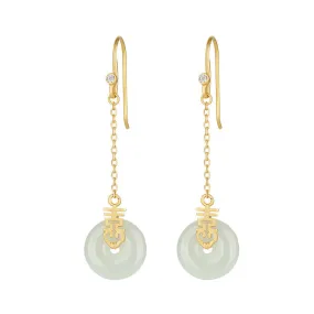 Natural Jade Earrings Nephrite Silver Earrings ZNE136