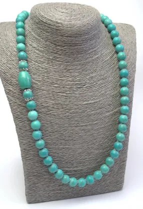 Natural turquoise necklace Long turquoise Necklace Genuine Turquoise Necklace Statement boho turquoise necklace Handmade gemstone necklace