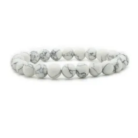 Natural White Turquoise Bracelet (Circumference 19cm) 天然白松石手鍊 (鍊長 19cm) KJBR16237