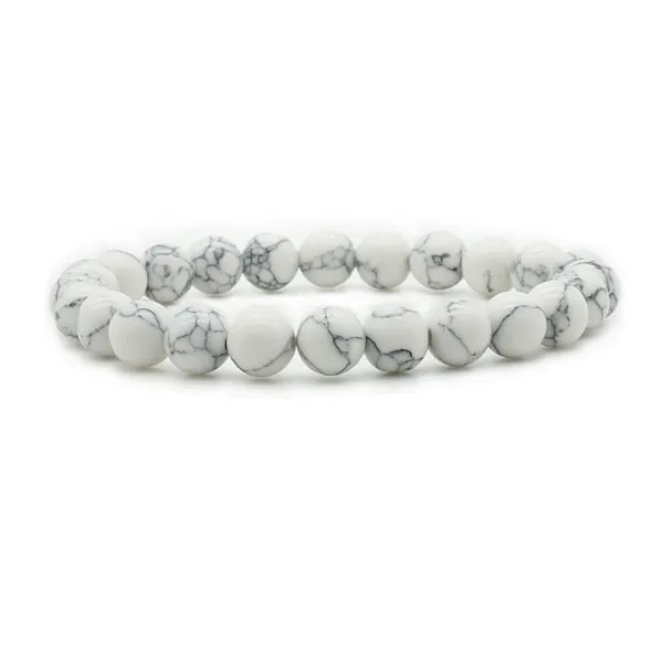 Natural White Turquoise Bracelet (Circumference 19cm) 天然白松石手鍊 (鍊長 19cm) KJBR16237