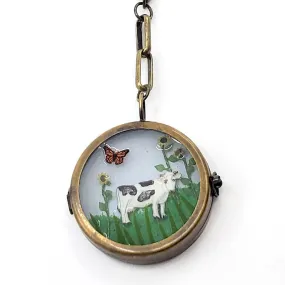 Necklace - Cow with Sunflowers Locket by XV Studios