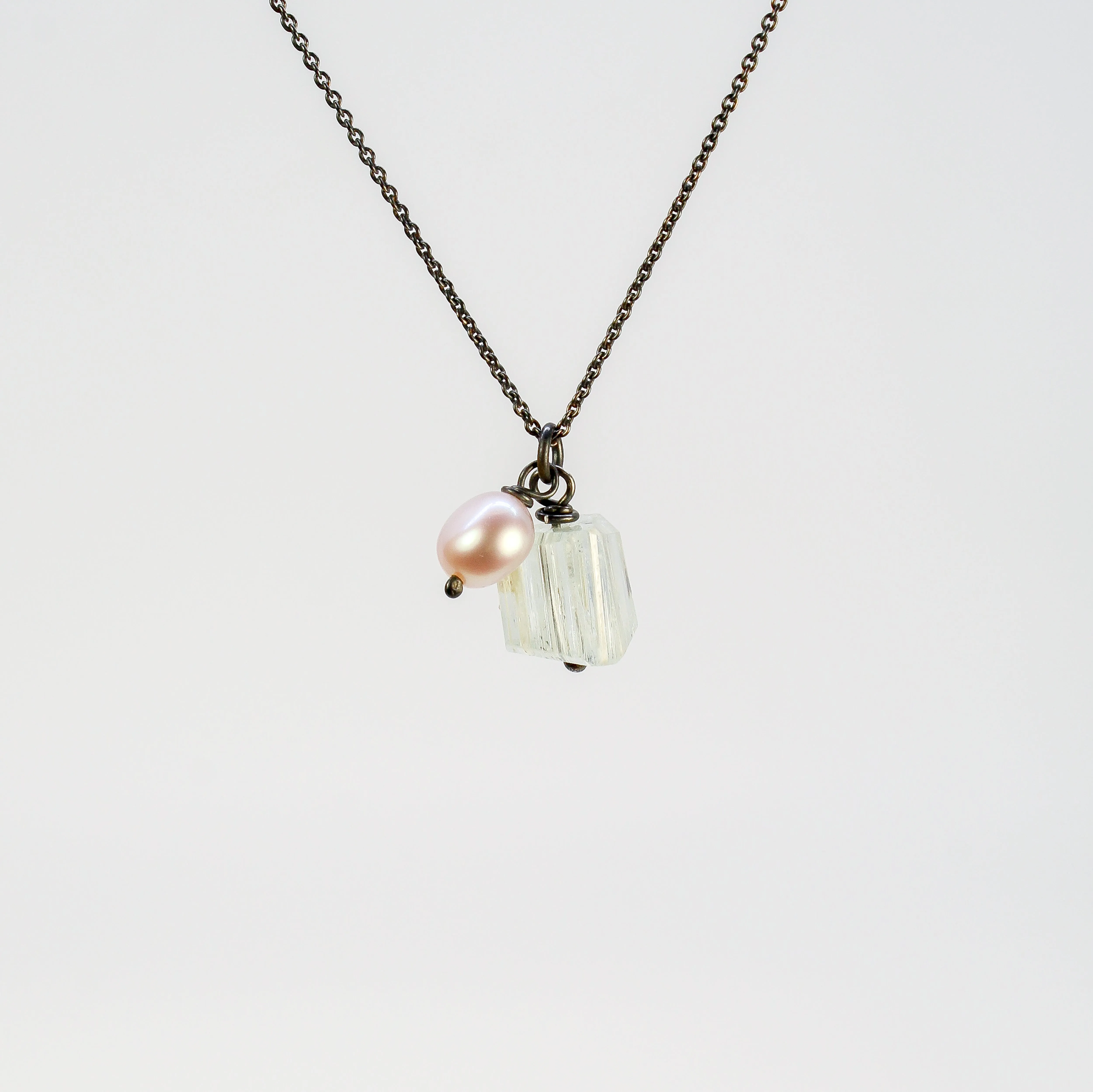 NEW! Aquamarine & Pearl Pendant by Rina Young