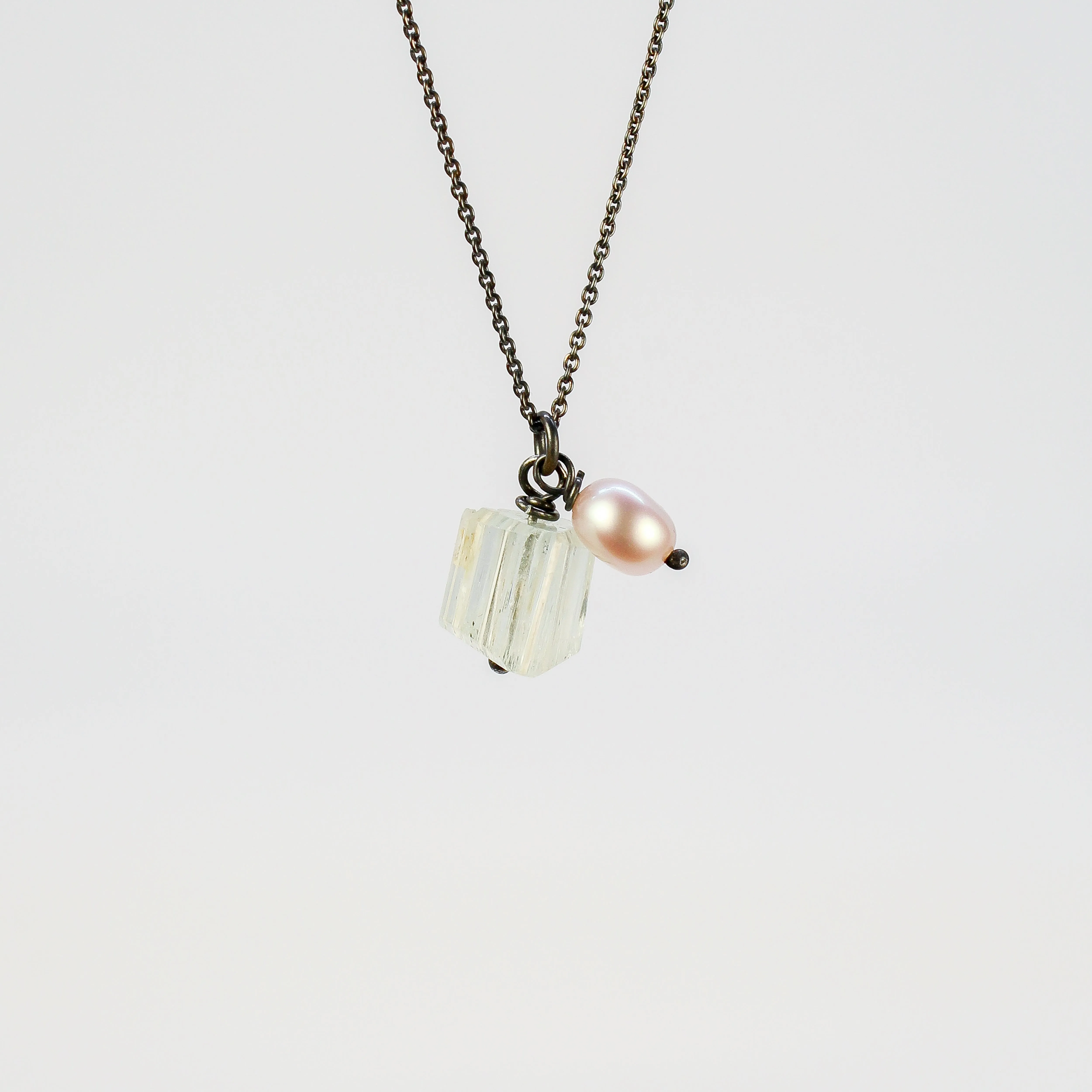 NEW! Aquamarine & Pearl Pendant by Rina Young