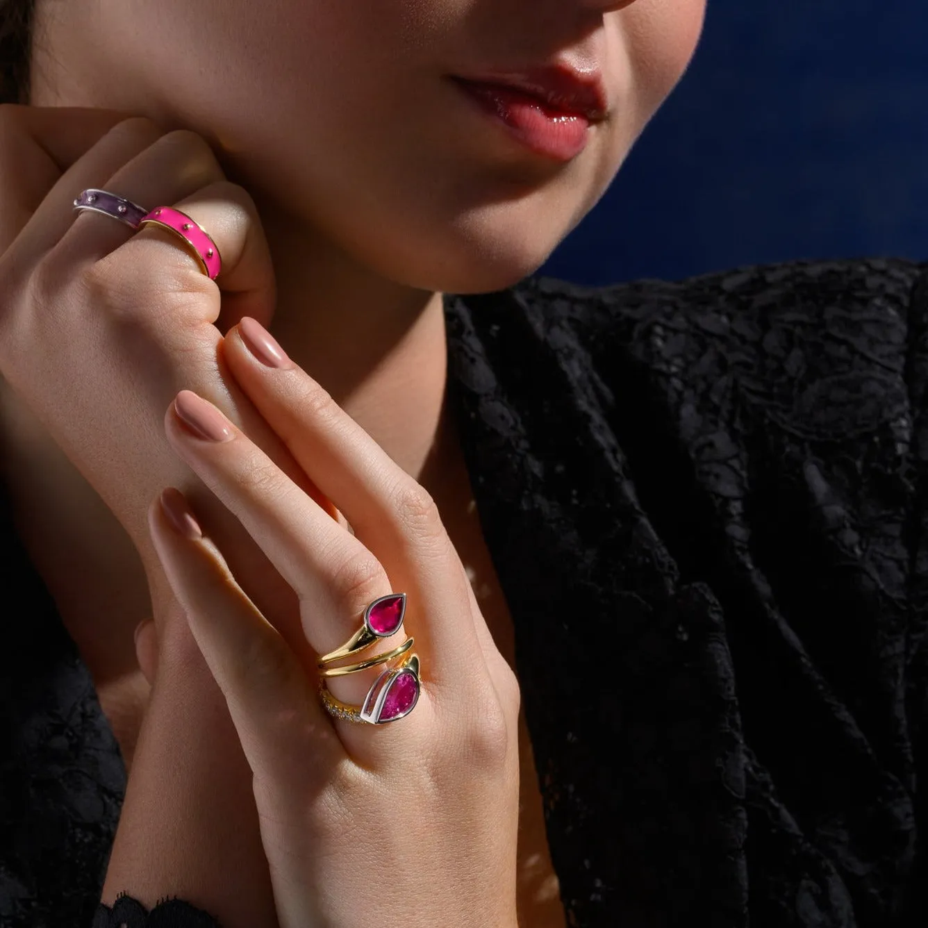 Nicoline Ring 18ct Yellow & White Gold - Pink Tourmaline