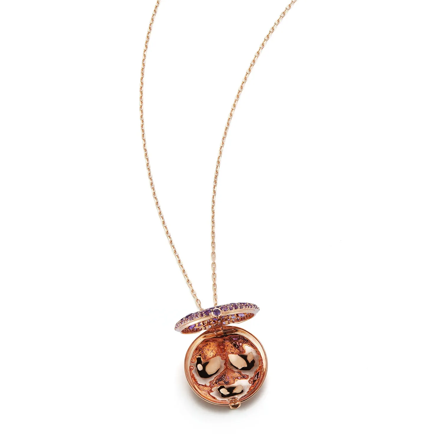 OC X WF 18K LARGE AMETHYST PEBBLE LOCKET