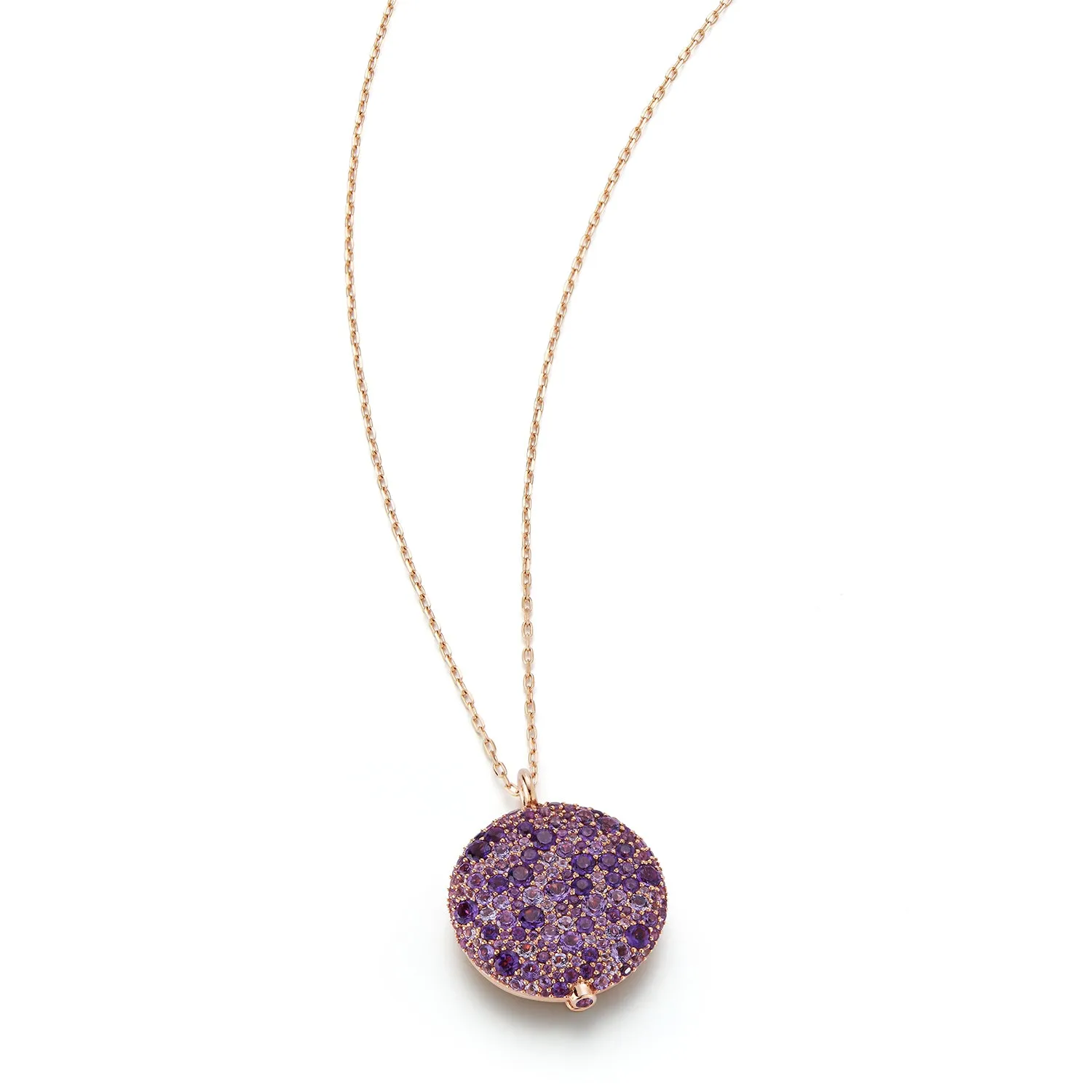 OC X WF 18K LARGE AMETHYST PEBBLE LOCKET