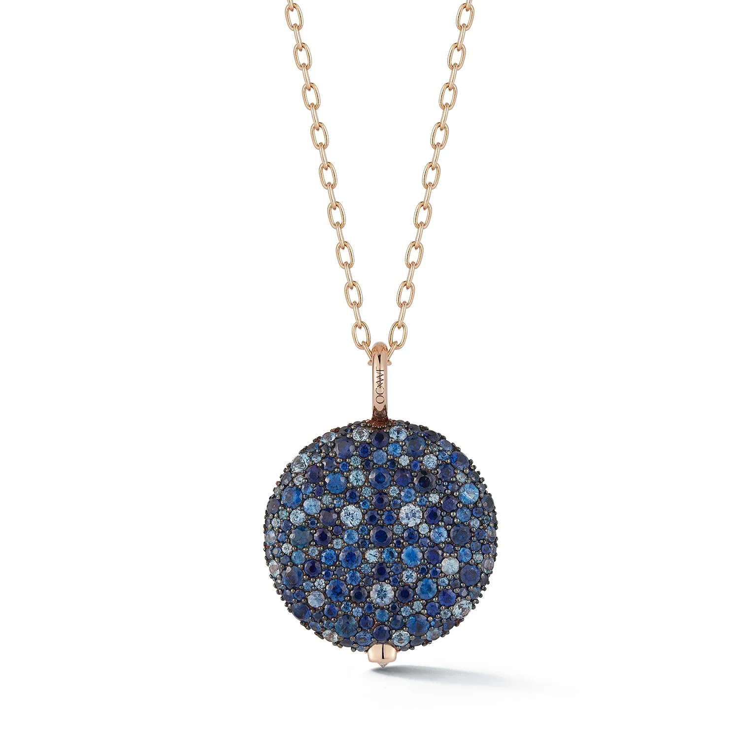 OC X WF 18K LARGE BLUE SAPPHIRE PEBBLE LOCKET