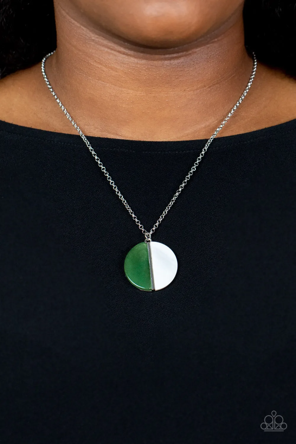 Open Door Jewelry - Elegantly Eclipsed - Green Necklace - Paparazzi Accessories
