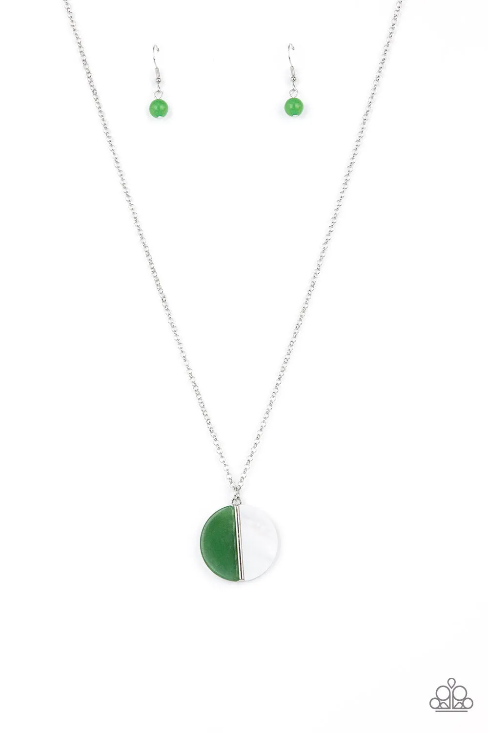 Open Door Jewelry - Elegantly Eclipsed - Green Necklace - Paparazzi Accessories