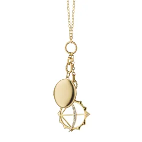 Oval Locket and "Apollo" Charm Necklace