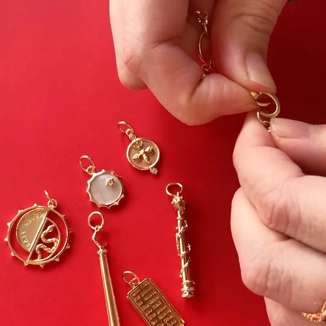 Oval Locket and "Apollo" Charm Necklace