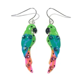Parrot Earrings - Green- Parrot Jewelry