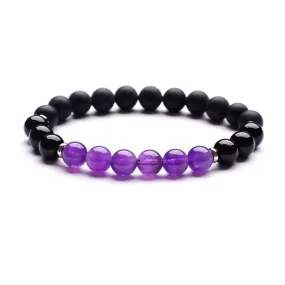 Peace of Mind Amethyst Beaded Bracelet – Stress Relief and Mental Health Support