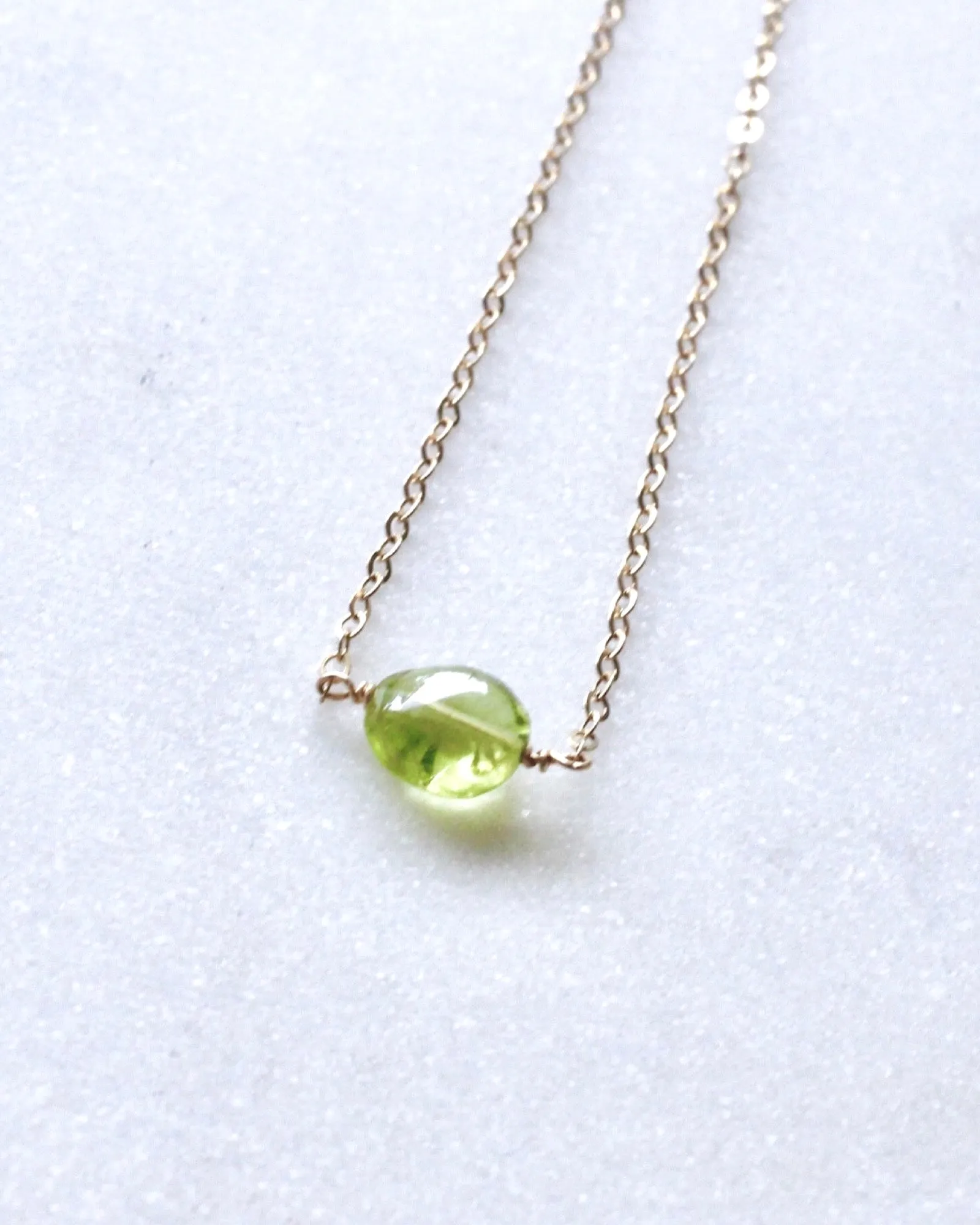Peridot One Point Necklace