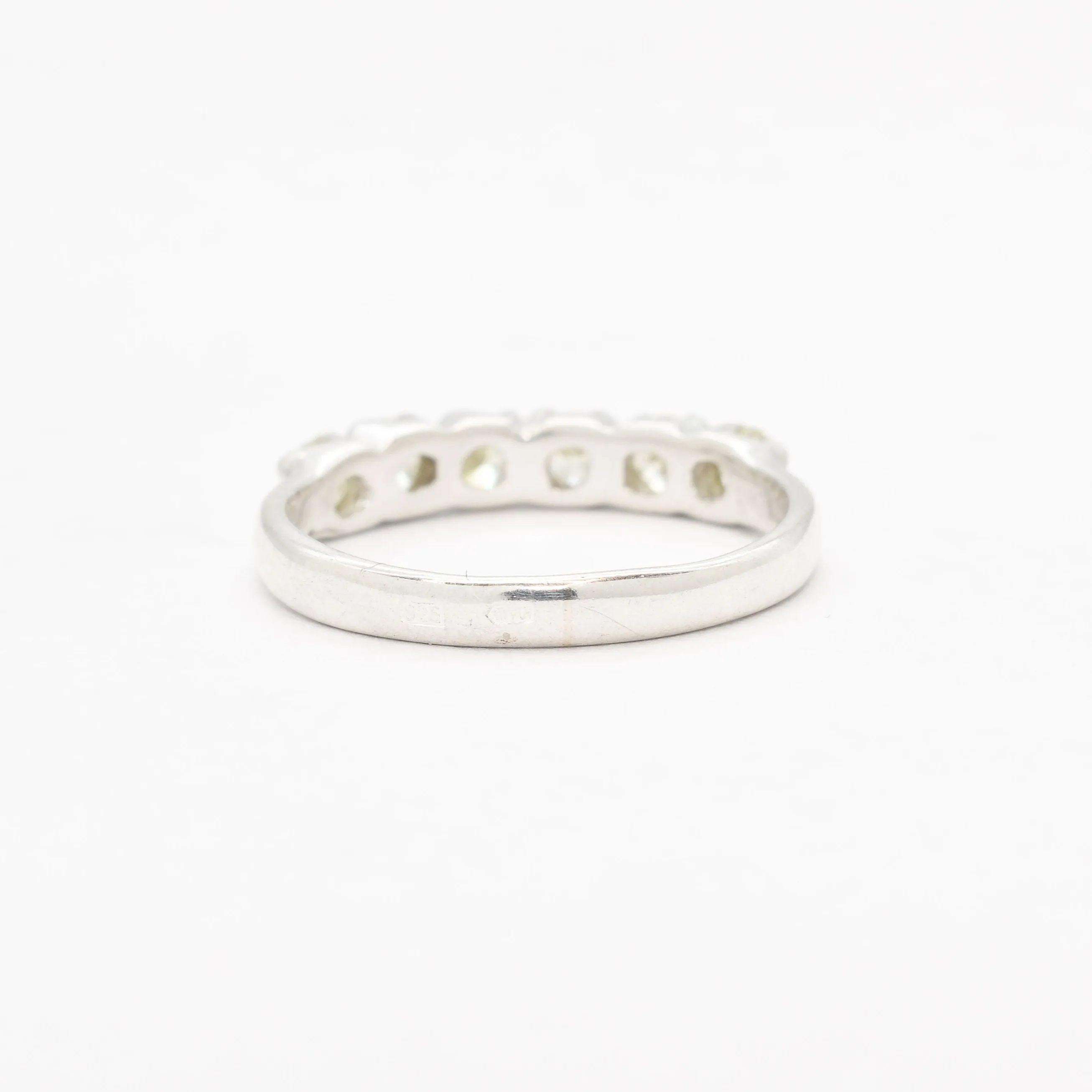 Peridot Ring - Half Eternity Band - Green Stackable Ring