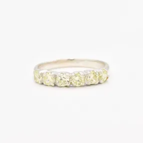 Peridot Ring - Half Eternity Band - Green Stackable Ring