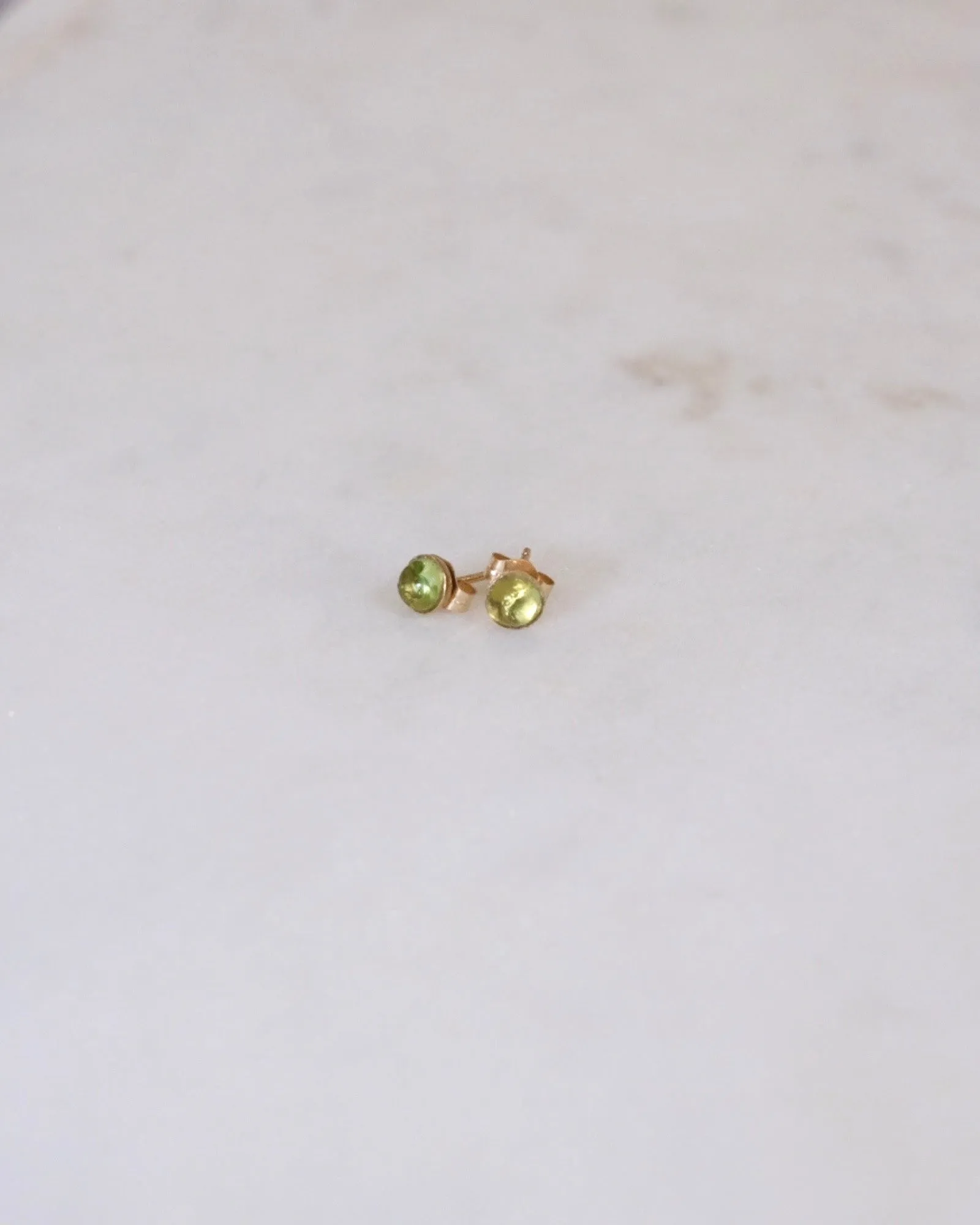 Peridot Round Stud Earrings
