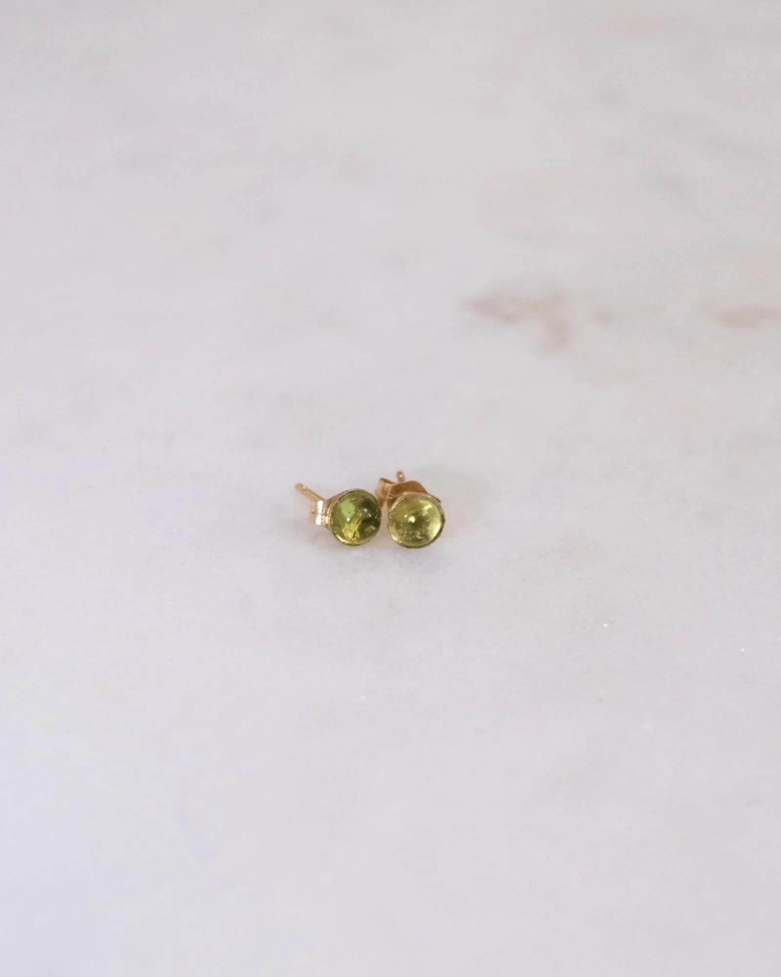 Peridot Round Stud Earrings