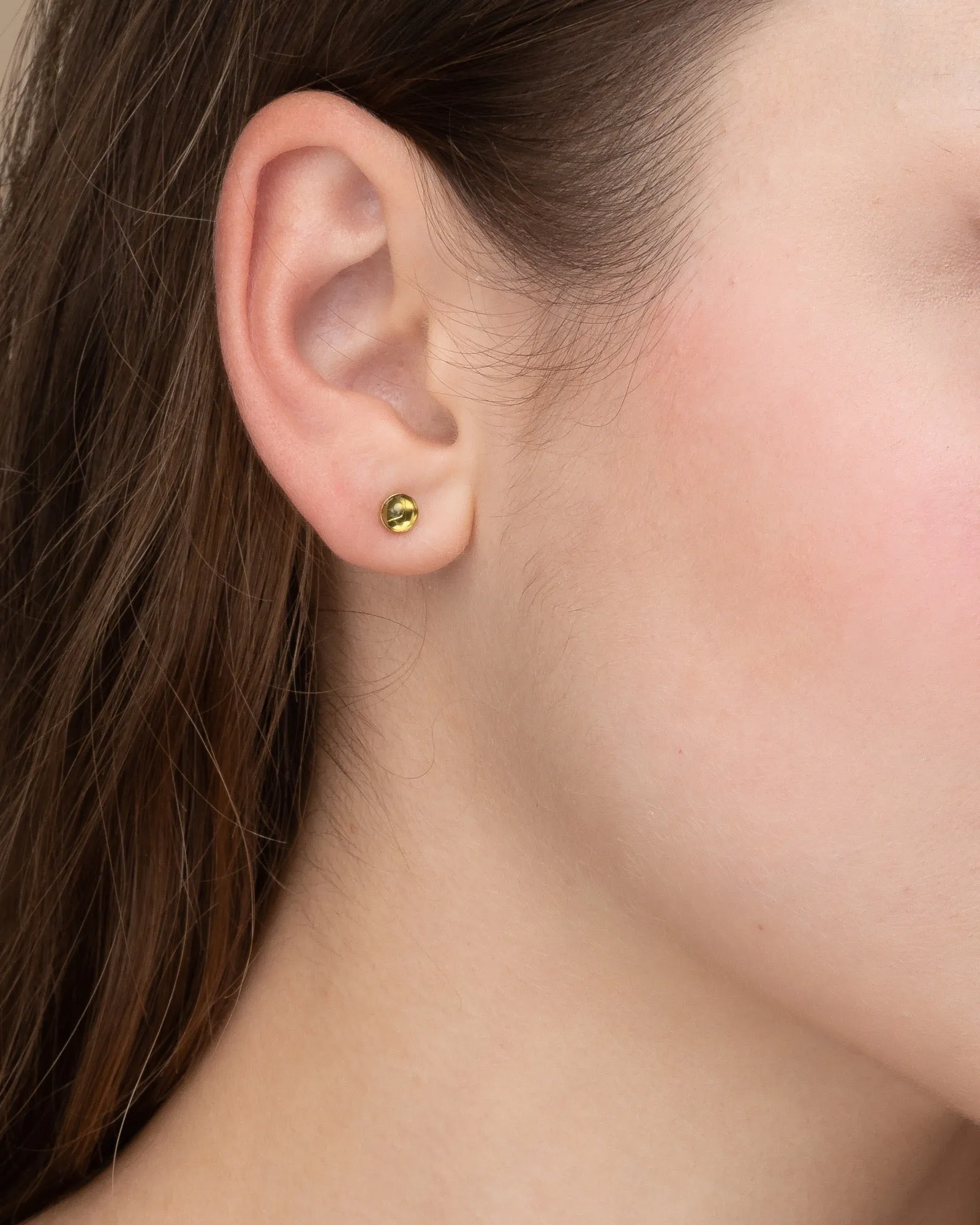 Peridot Round Stud Earrings