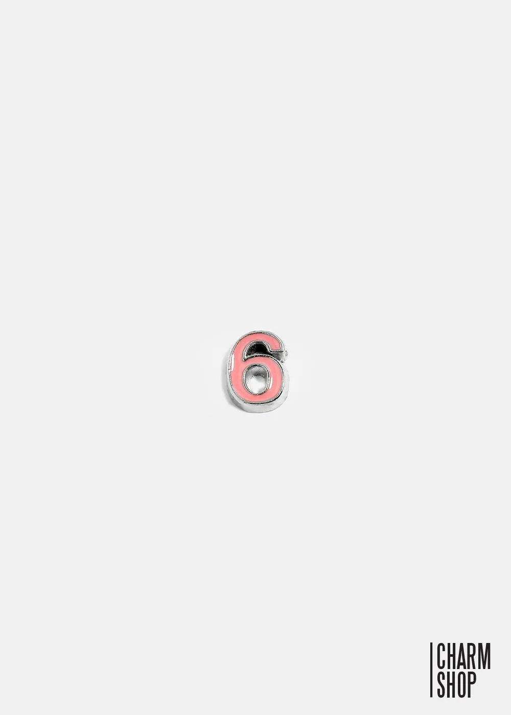 Pink Number 6 Locket Charm