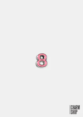 Pink Number 8 Locket Charm