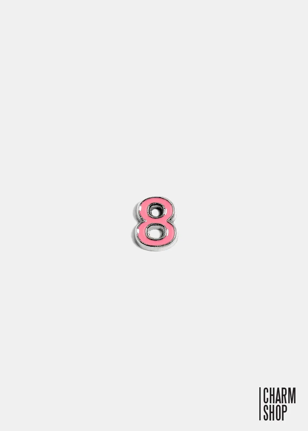 Pink Number 8 Locket Charm
