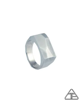 Prism Lattice: Matte Signet Ring Size: 6.25