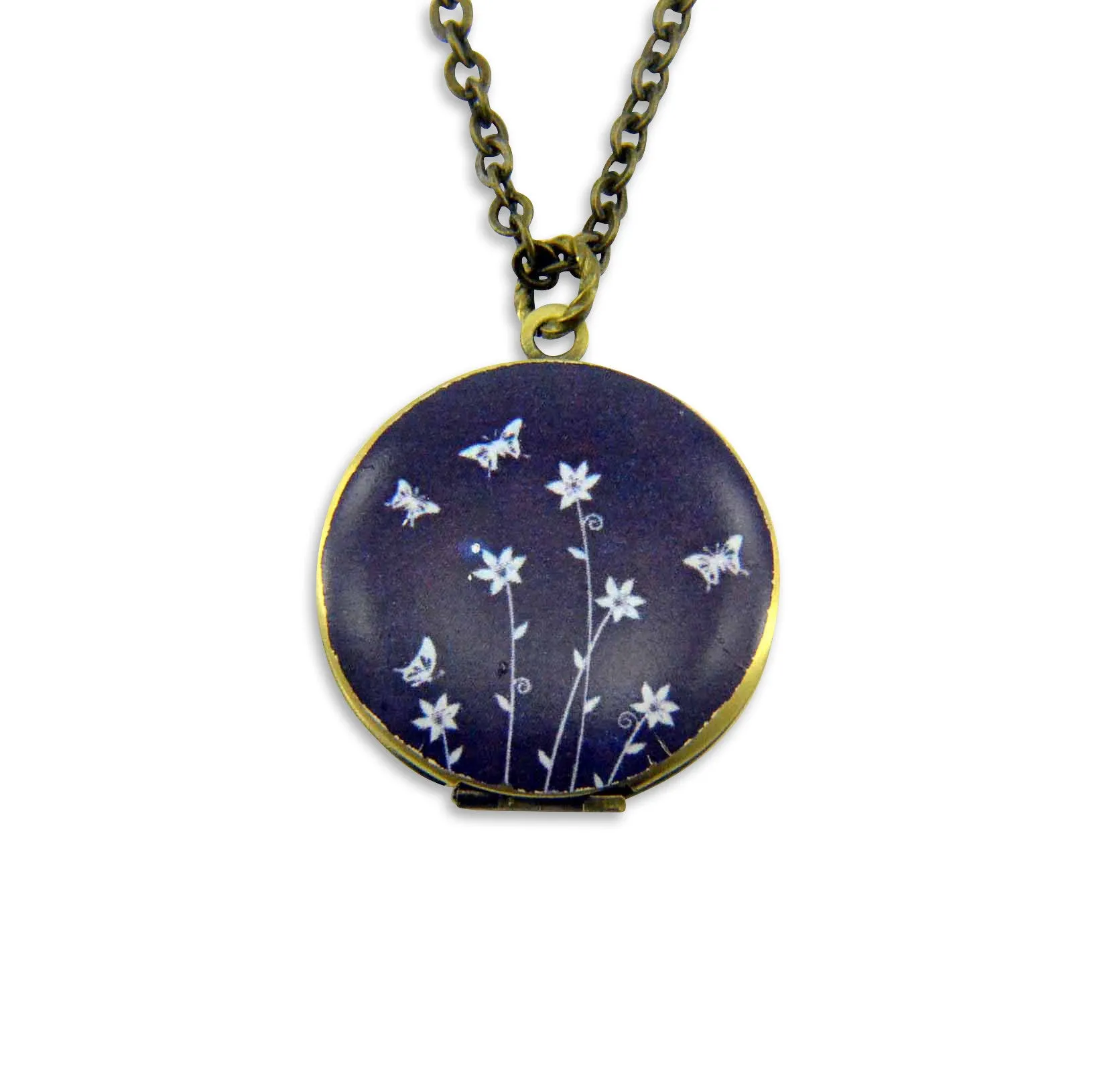 Purple Spring Vintage Theme Photo Locket
