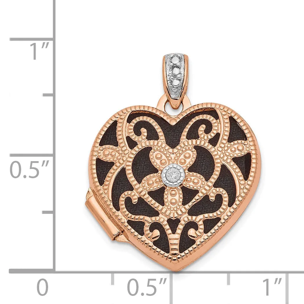 Rose Gold Vintage Heart Locket