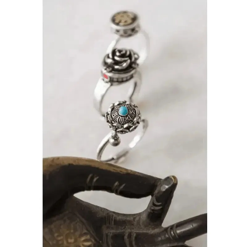 Rose Silver Locket Ring
