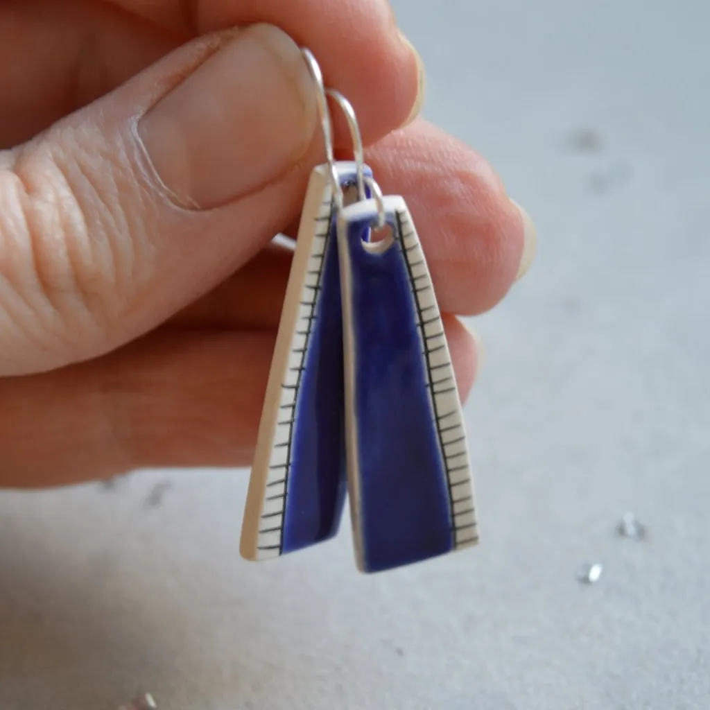 Royal blue ceramic earrings