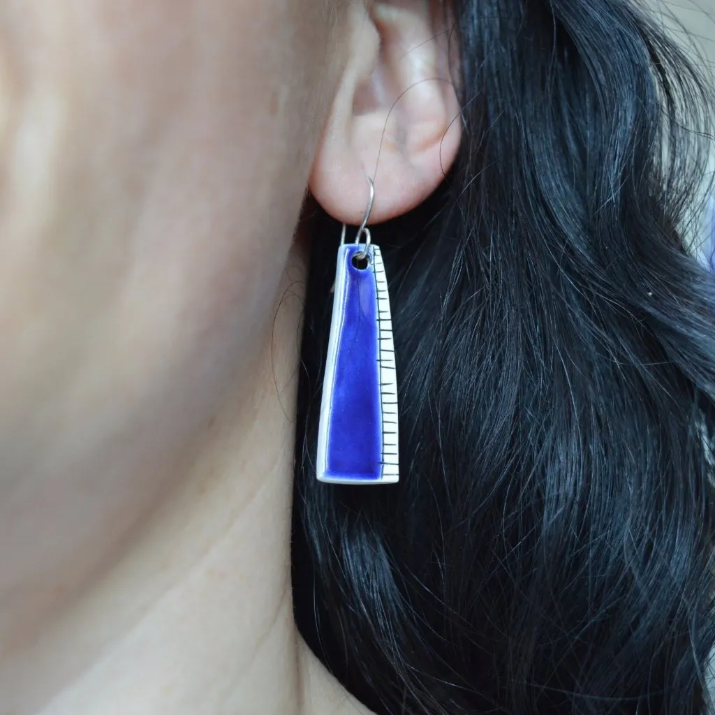 Royal blue ceramic earrings