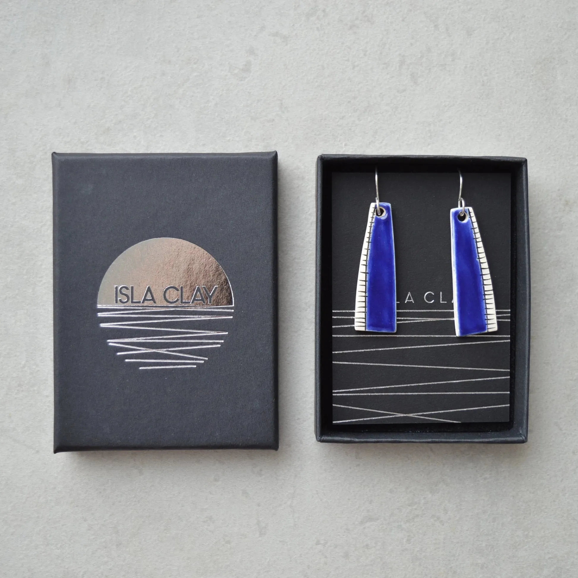 Royal blue ceramic earrings