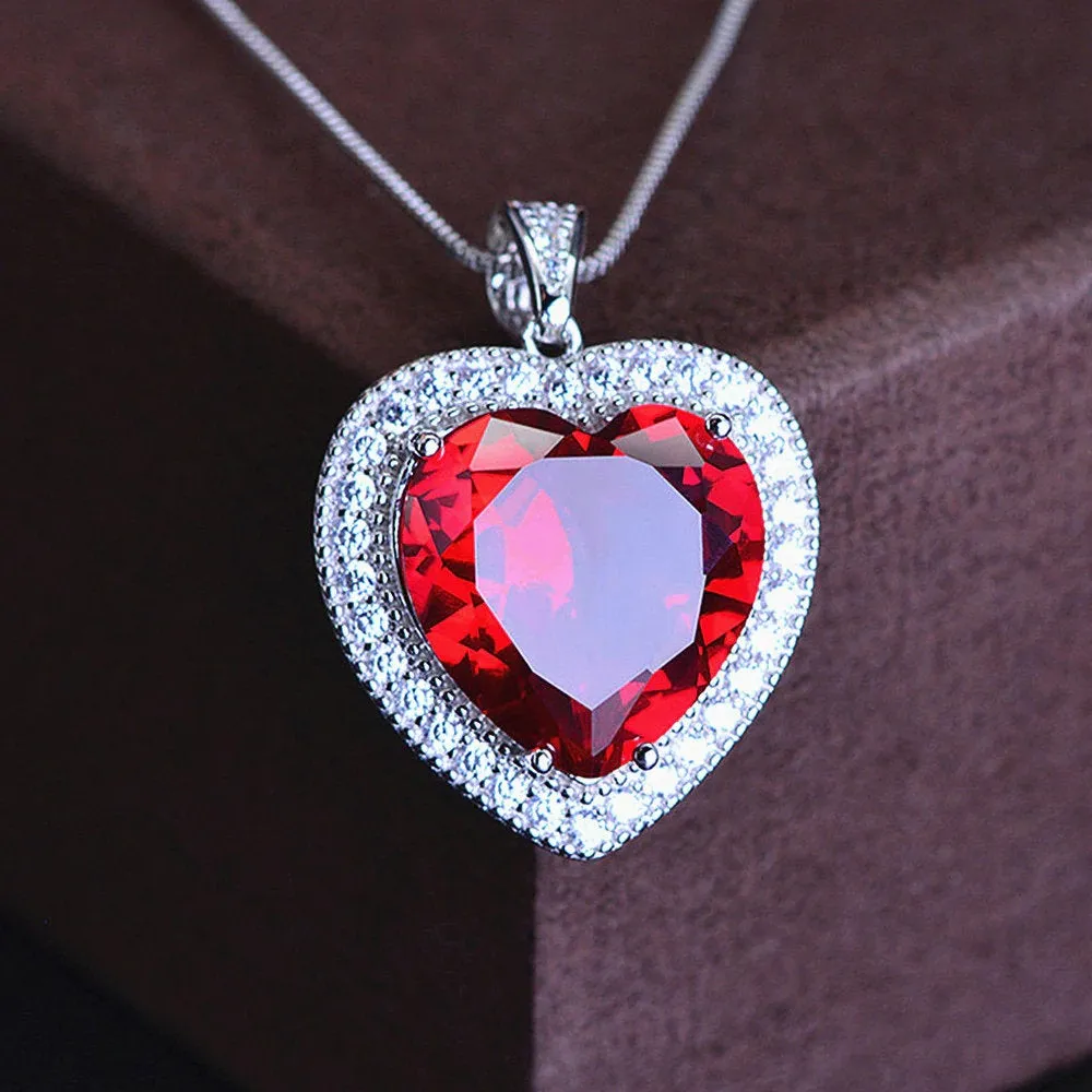 Ruby Necklace - Heart Shaped Ruby - Minimalist Necklace - Dainty Necklace - Ruby Gemstone - July Birthstone - Birthday Gift – Jewelry
