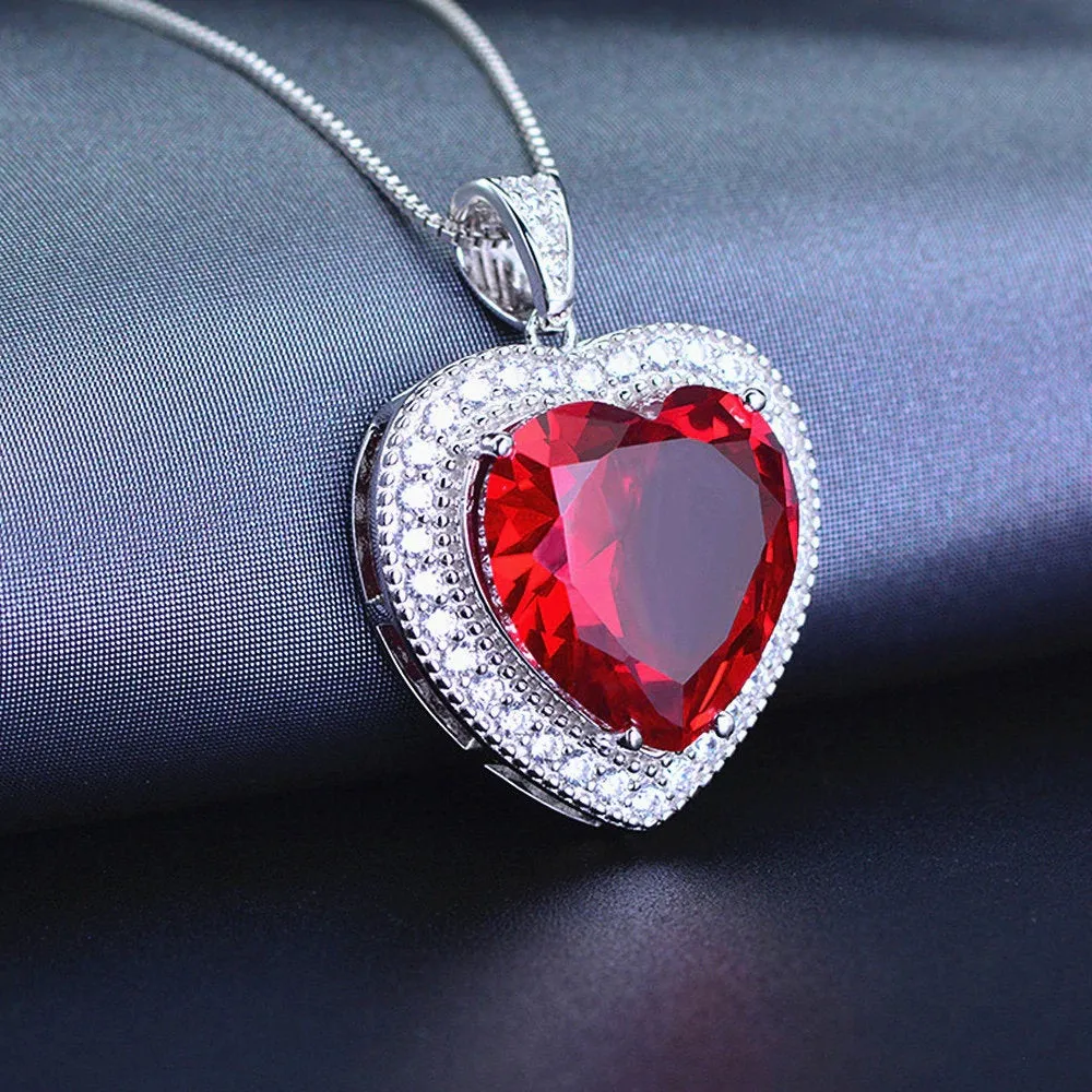 Ruby Necklace - Heart Shaped Ruby - Minimalist Necklace - Dainty Necklace - Ruby Gemstone - July Birthstone - Birthday Gift – Jewelry