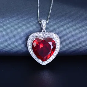 Ruby Necklace - Heart Shaped Ruby - Minimalist Necklace - Dainty Necklace - Ruby Gemstone - July Birthstone - Birthday Gift – Jewelry