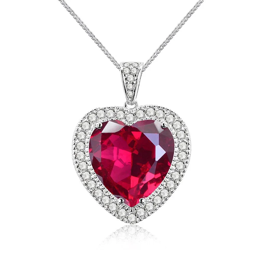 Ruby Necklace - Heart Shaped Ruby - Minimalist Necklace - Dainty Necklace - Ruby Gemstone - July Birthstone - Birthday Gift – Jewelry