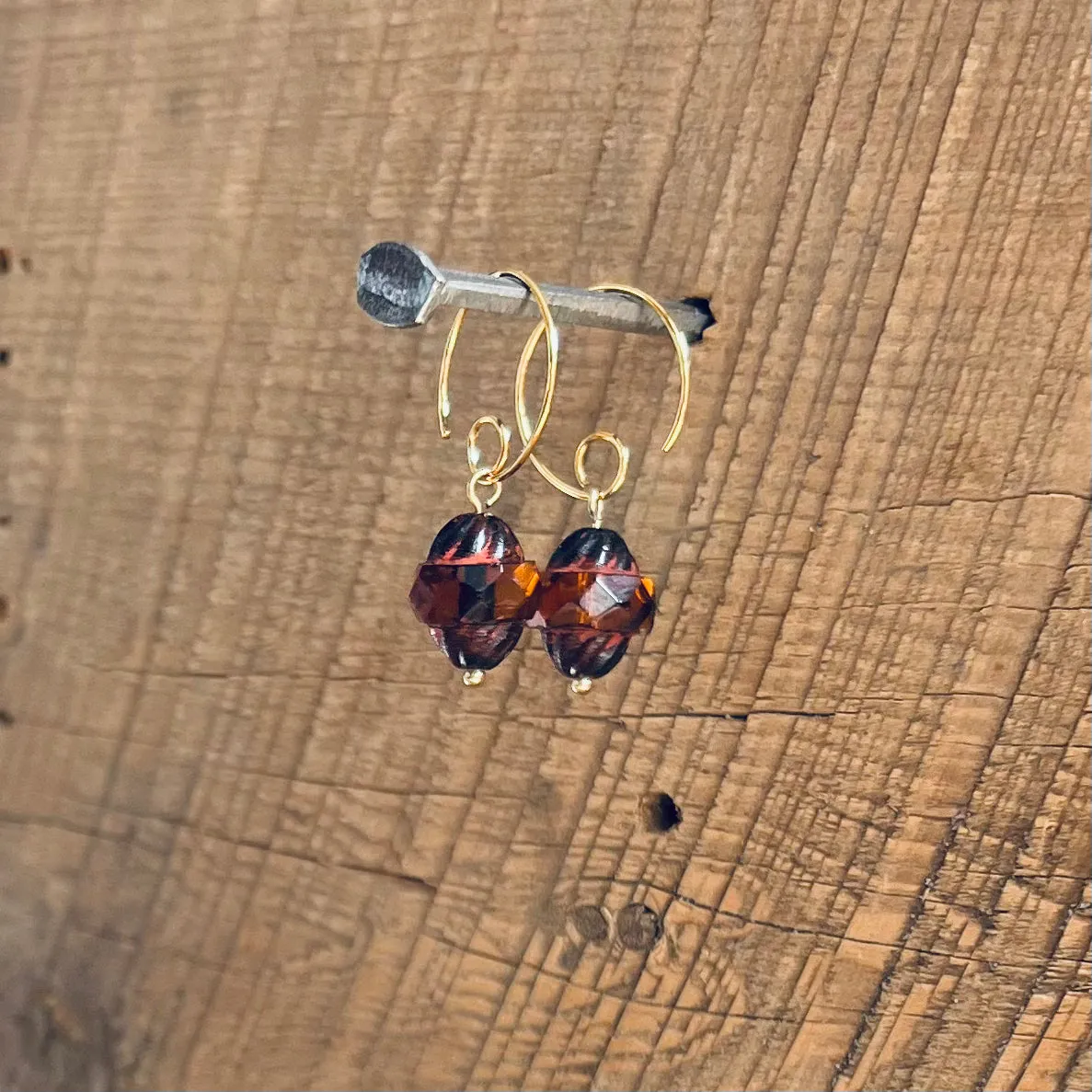SariBlue® Amber Arabesque Czech Glass Earrings as seen on NBC Law & Order: SVU and Organized Crime