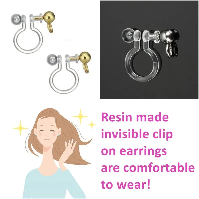 Silver Double Sided Freshwater Pearl Invisible Clip On Earrings