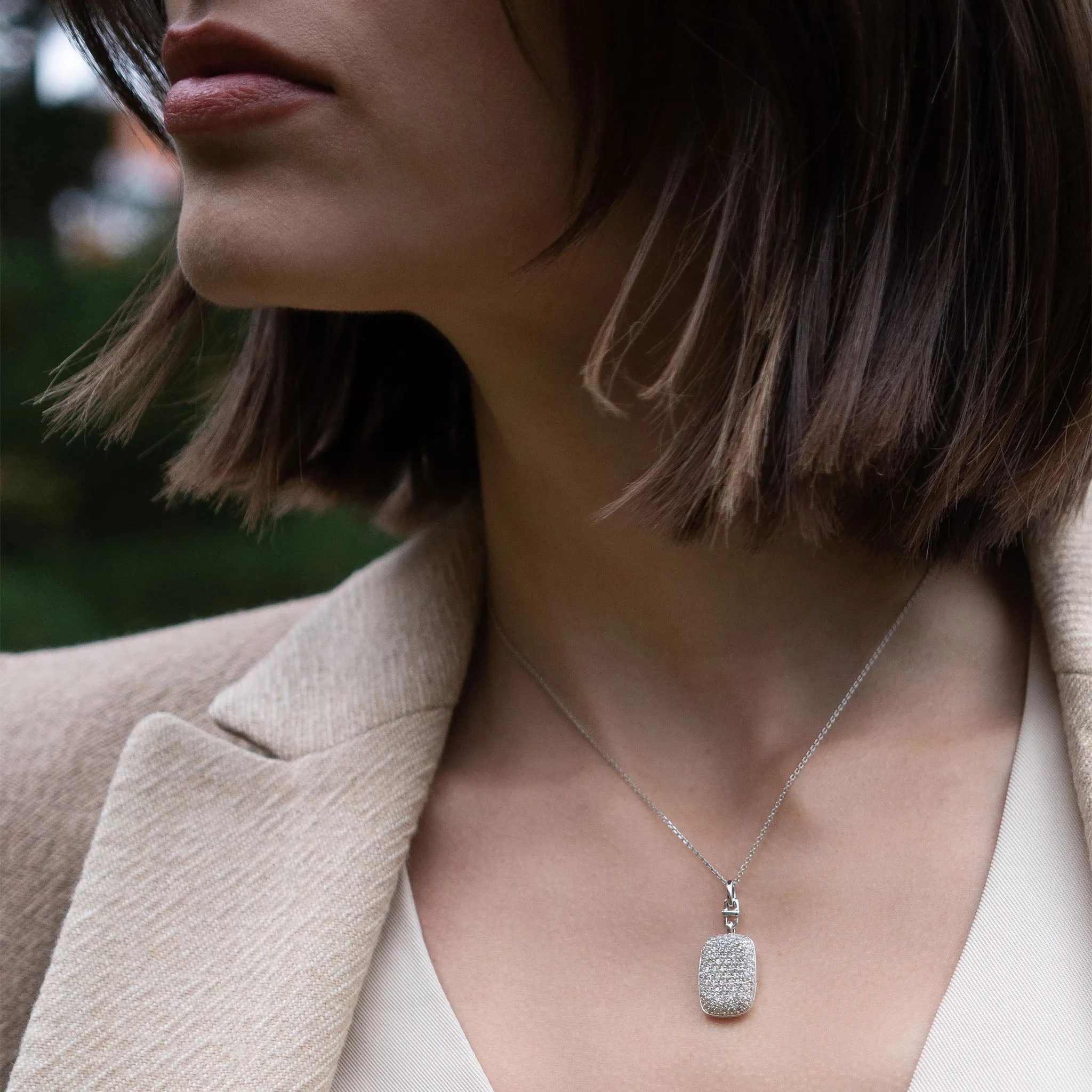 Slim "Fran" Sterling Silver Locket Necklace