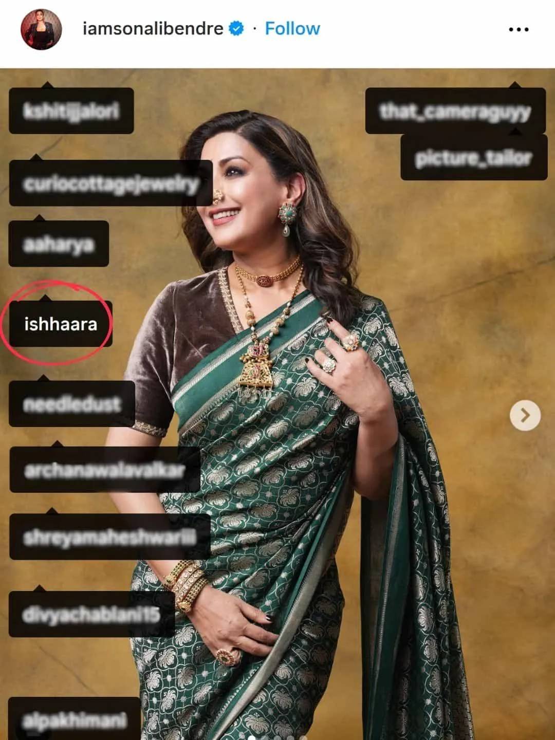 Sonali Bendre In Kundan Multi Color Sun Flower Ring