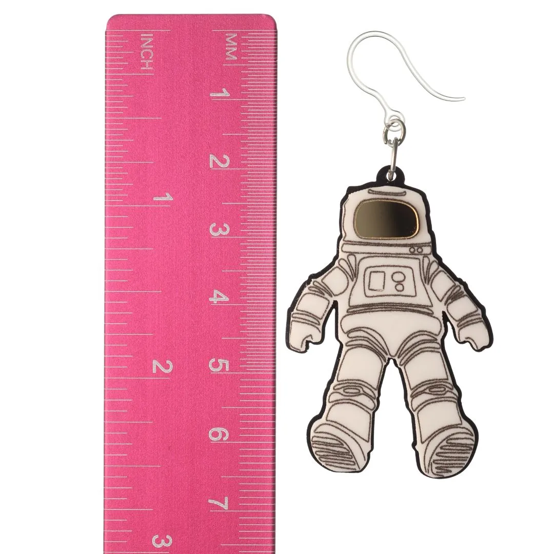 Spacesuit Dangles Hypoallergenic Earrings for Sensitive Ears Made with Plastic Posts